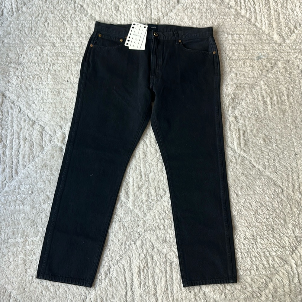 KHAITE “Kyle” Black High Rise Straight Jeans w Tags